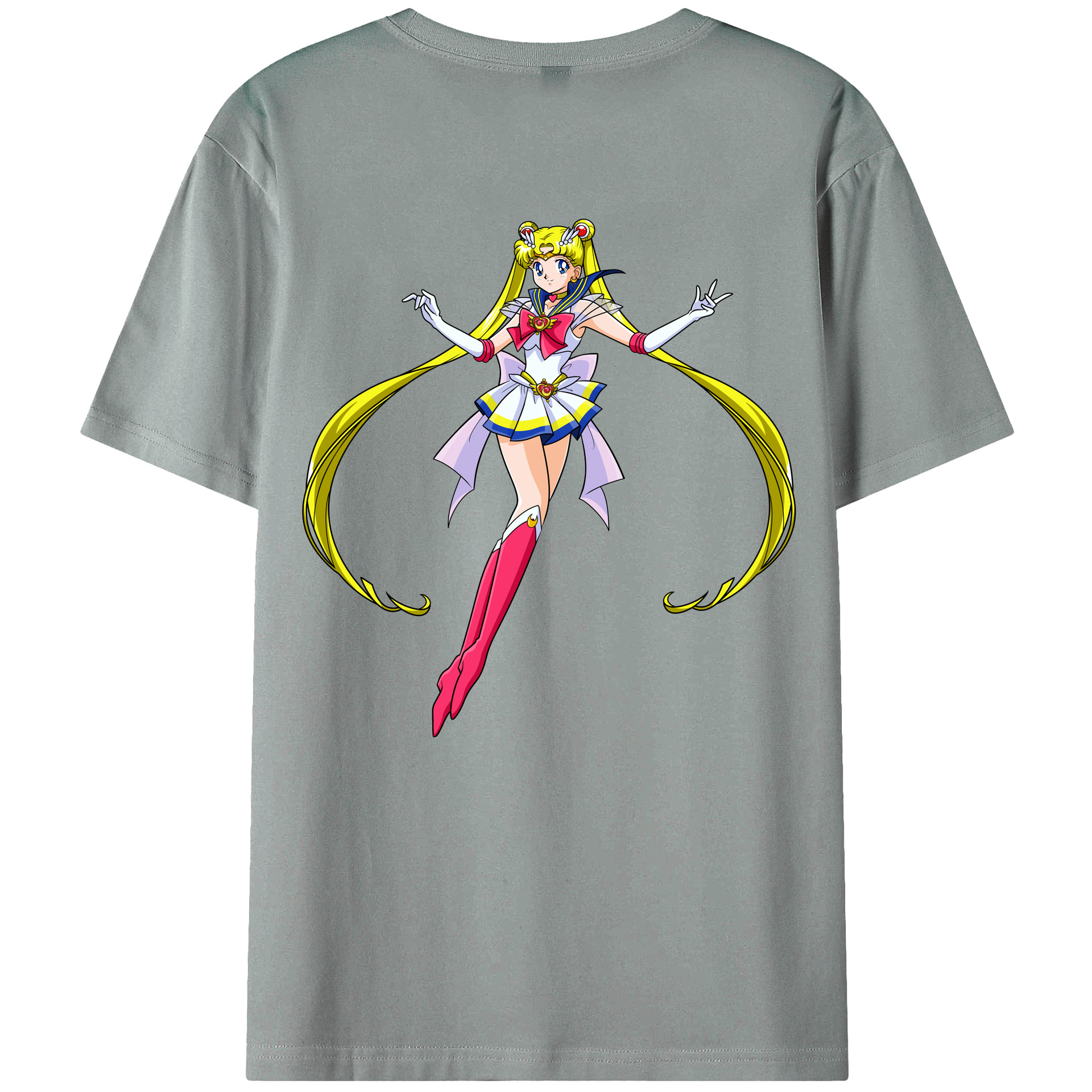 （画像用） 美少女戦士セーラームーン 月野 うさぎ つきの うさぎ Sailor Moon Tsukino Usagi 綿100％ メンズ半袖Tシャツ（バックプリント） 通気性